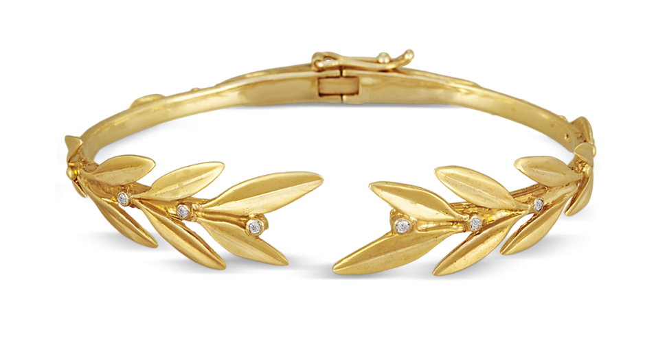 Olive Leaves Bracelet With Diamonds