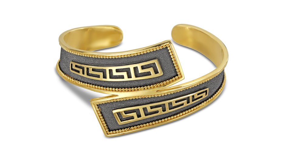 Contamporary Design Greek Key Cuff Bracelet