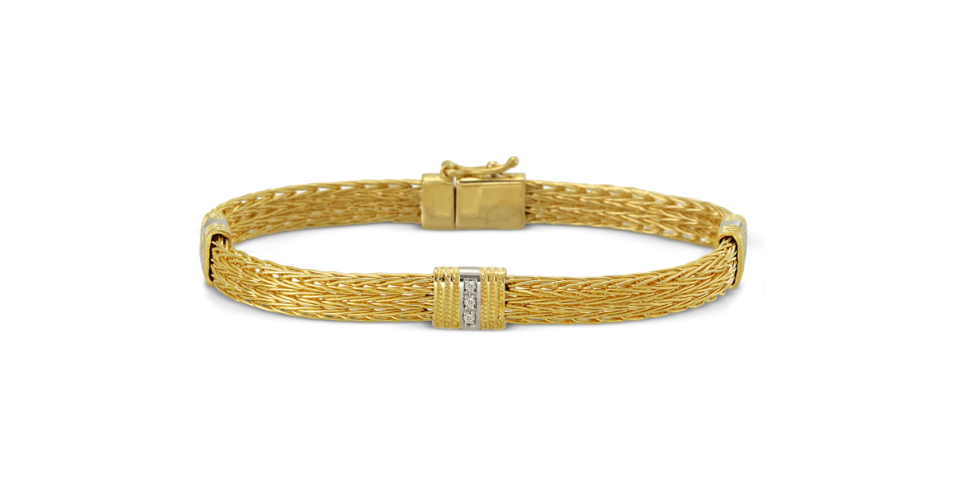 Handwoven Bracelet with Diamonds