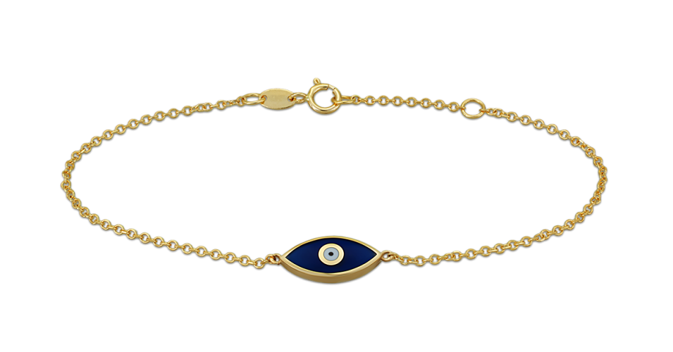 Yellow Gold Enamel Evil Eye Bracelet