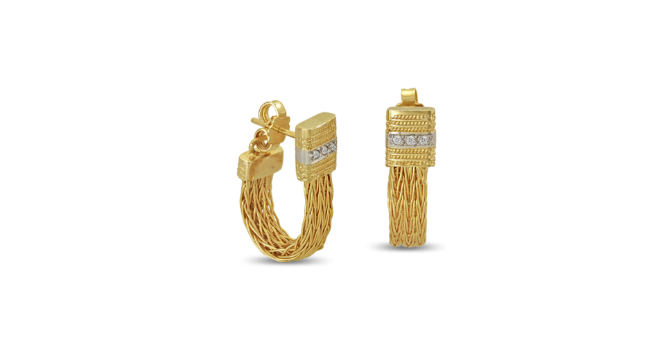 Handwoven Earrings with Diamonds