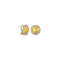 Hammered gold earrings with diamonds