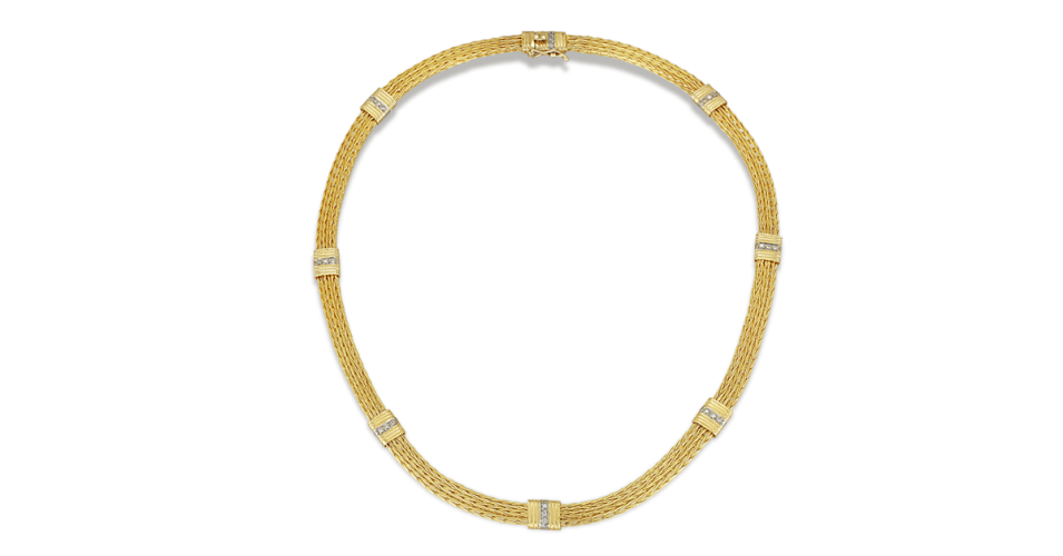Handwoven Necklace With Diamonds