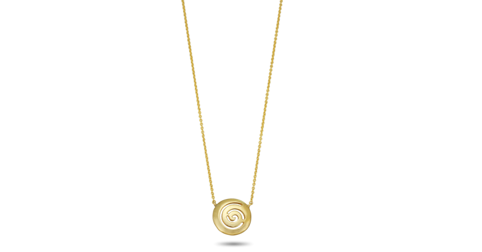 Yellow Gold Eternity Swirl Necklace