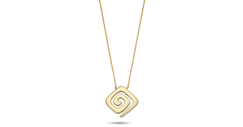 Yellow Gold Greek Key Necklace (medium)