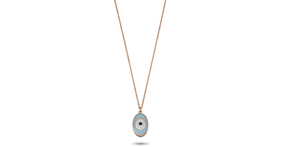 Rose Gold Enamel Evil Eye Necklace