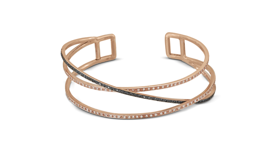 Rose Gold Bracelet with Black and Brown Diamonds