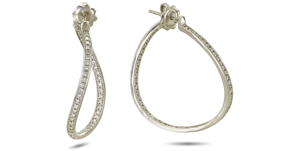 White Gold Earrings with Diamonds