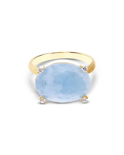 IPANEMA GOLD, AQUAMARINE AND DIAMONDS RING