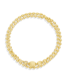 "IVY" HAND- ENGRAVED GOLD BOULES AND DIAMONDS CONVERTIBLE STATEMENT NECKLACE (MEDIUM)