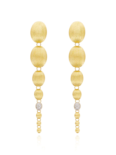 IVY "NUVOLE" GOLD AND DIAMONDS DEGRADÉ BOULES CHUNKY EARRINGS