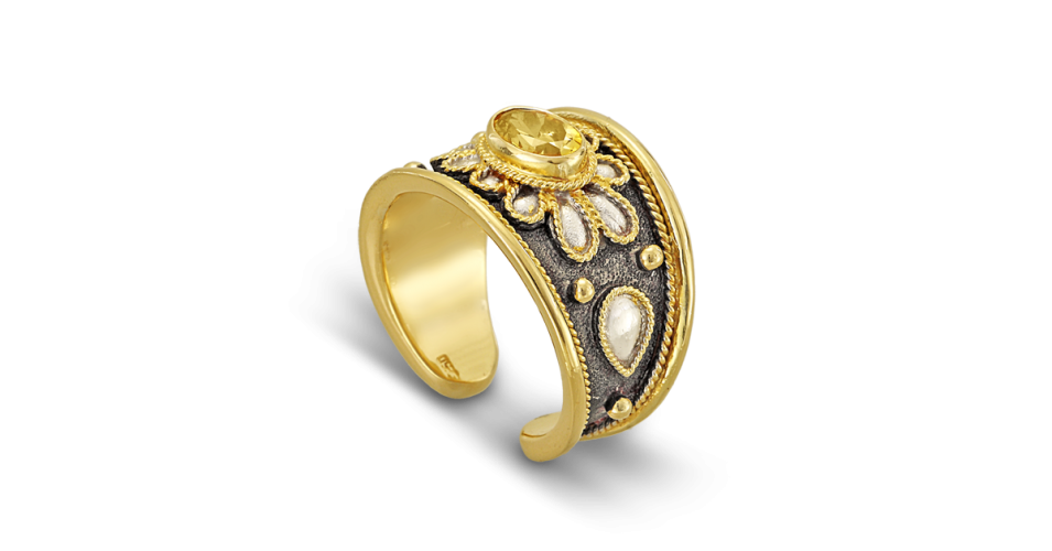 Byzantine Ring with Citrine