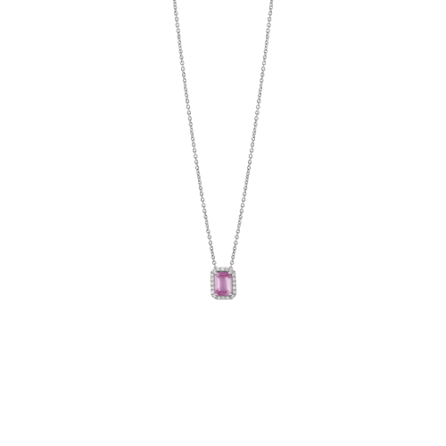 SORRENTO White gold necklace with diamonds and pink sapphires