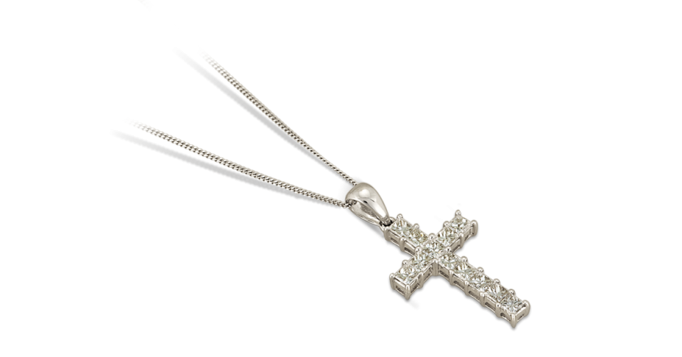 Princess Cut Diamond Cross